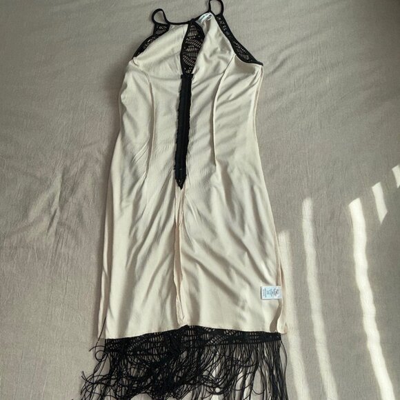 Emerald Sundae Little Black Dress Has Cutouts & Fringe‎ Fully Lined Size S - Picture 9 of 12